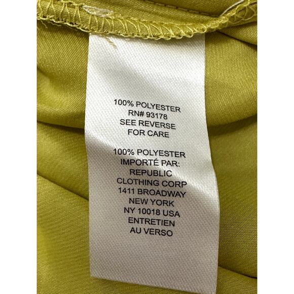 Industry Republic Top Airflow Fabric Button Up Short Sleeves Yellow Green M NWT - Picture 11 of 11